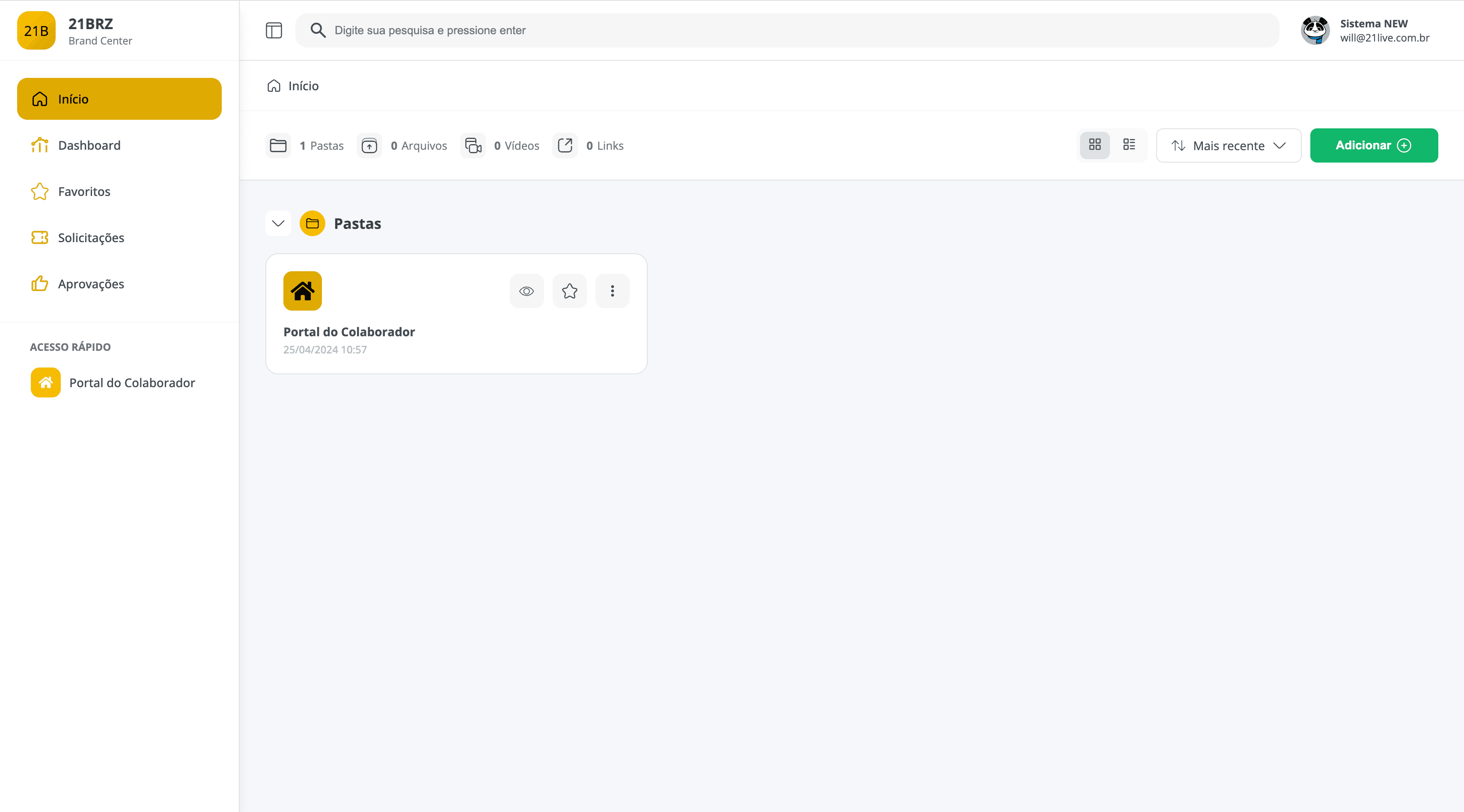 21Live BrandCenter preview do case