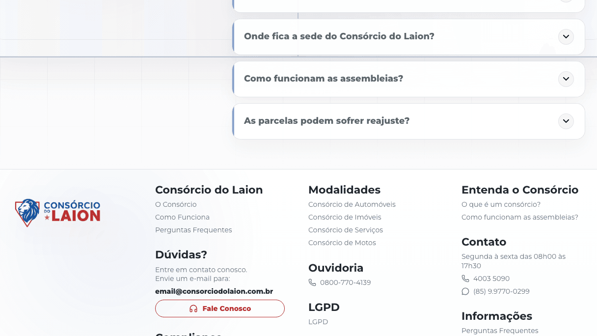 Consórcio do Laion tela desktop 9