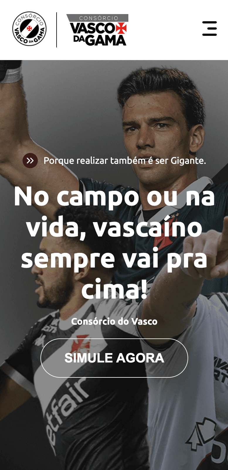 Tela mobile do case consorcio-do-vasco