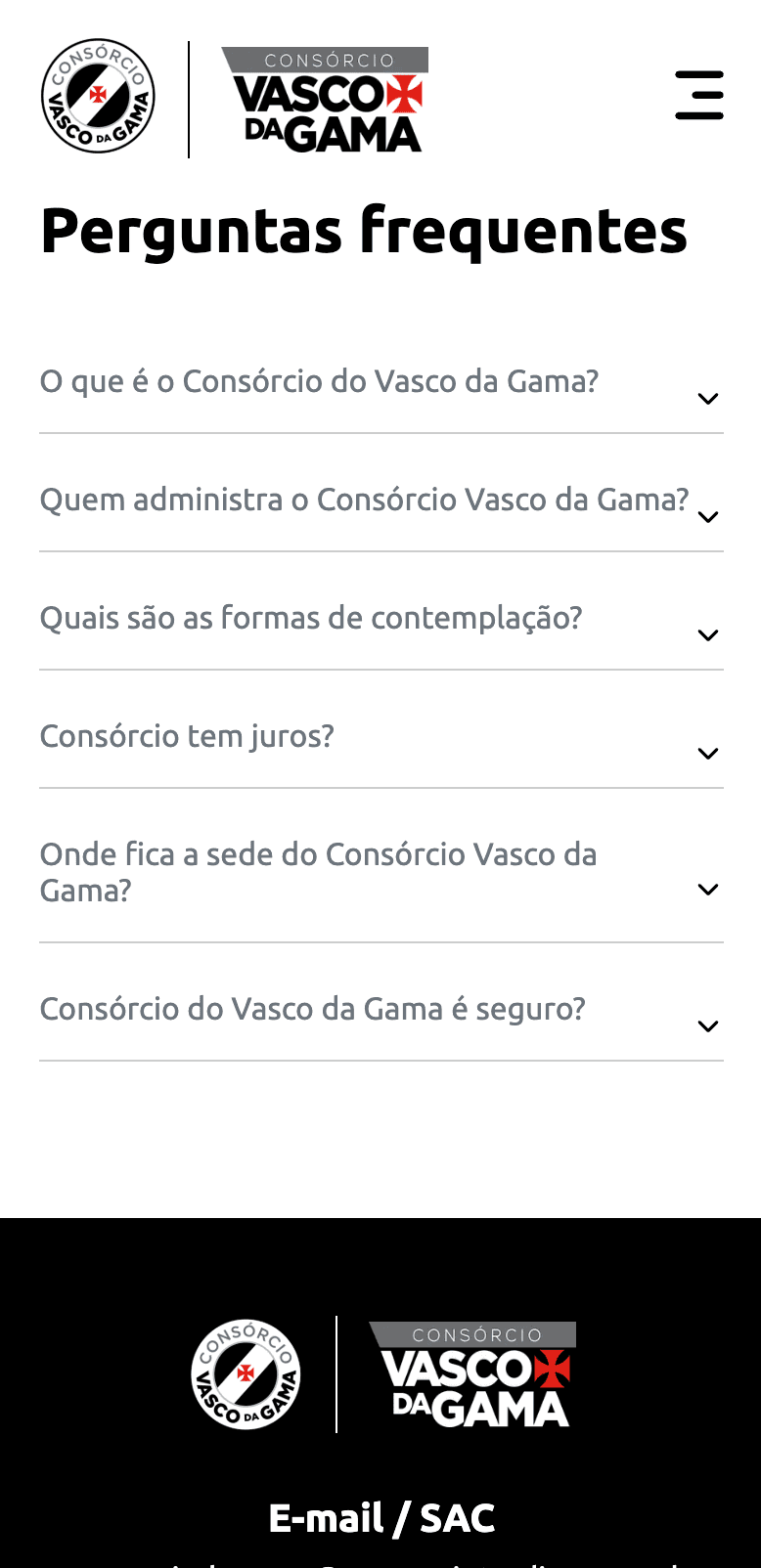 Tela mobile do case consorcio-do-vasco