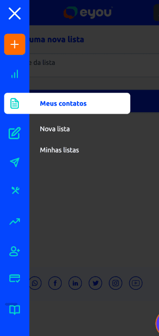Tela mobile do case eyou-sms