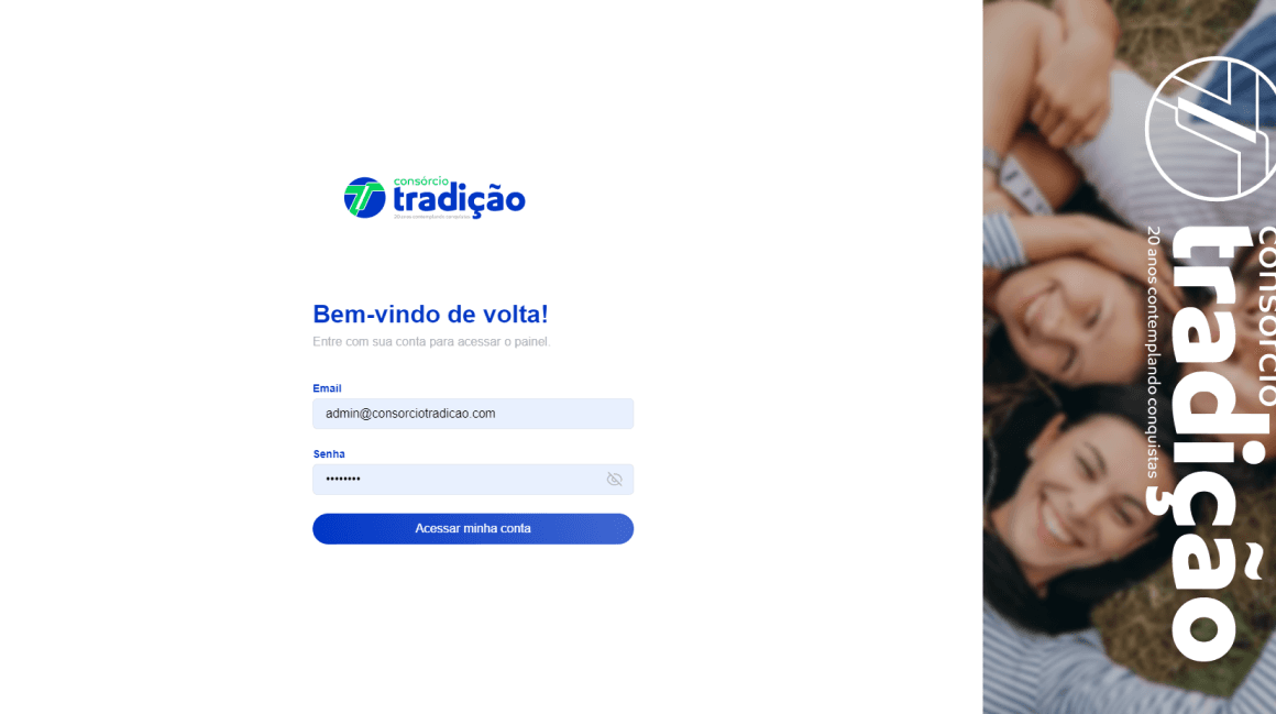 Grupo Tradição Admin preview do case