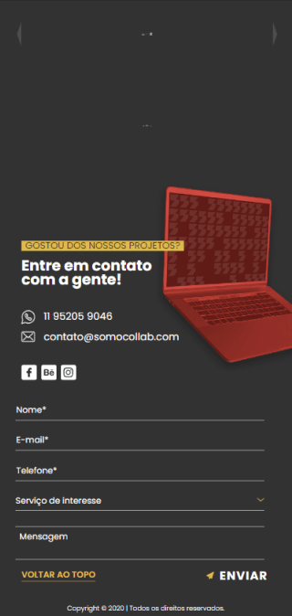 Tela mobile do case somo-collab