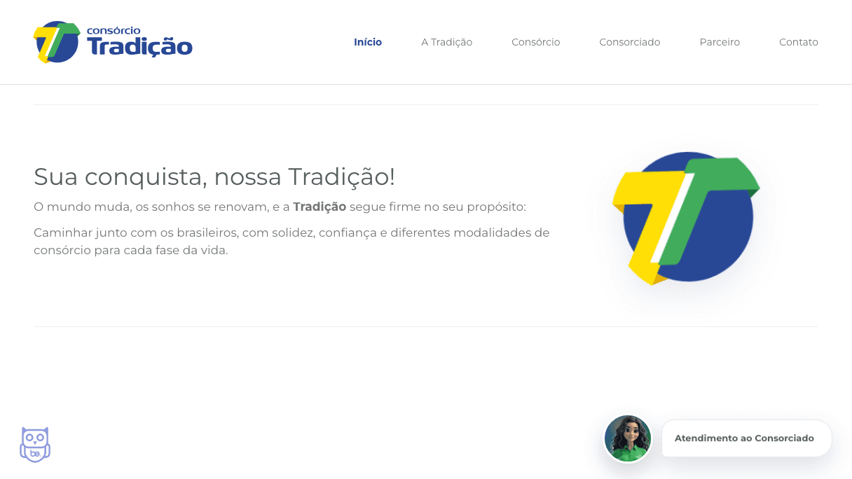 Consórcio Tradição tela desktop 2